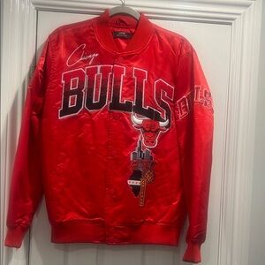 Chicago Bulls Red Satin Varsity Jacket by Starter